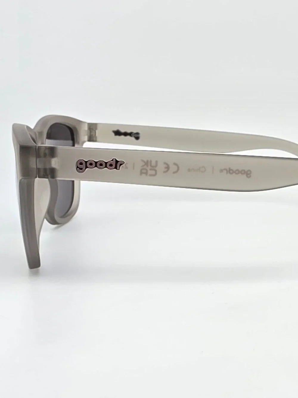 Goodr OG Going To Valhalla Crystal Grey Frame Polarized Chrome Lens Sunglasses